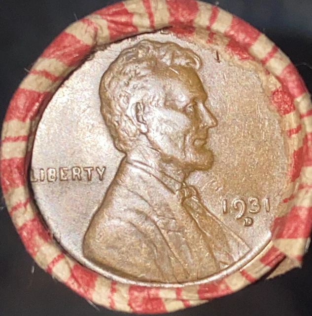 1 US Lincoln Wheat Cent Penny Roll 1913-D/1931-D (50 Coins) Old. Vintage