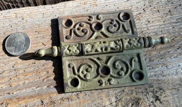 One 3" X 3" Victorian Steeple Tip Cast Iron Antique Door Hinge
