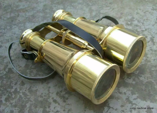 Solid Brass Spyglass Maritime Binocular Vintage Nautical Collectible~Binocular