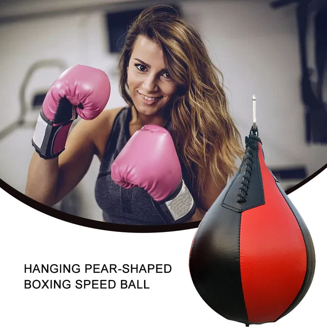 Portable Speed Ball PU Leather Gym Inflatable Pear Shape For Boxing With Pump