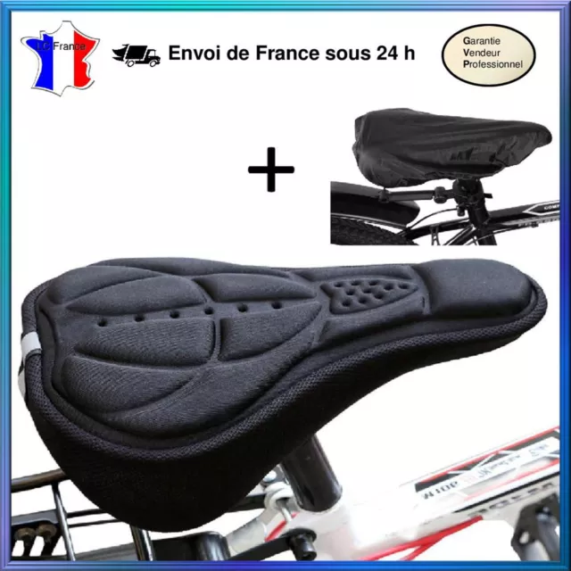 Housse de selle Vélo Confortable Confort 3D VTT Doux + Housse de pluie selle