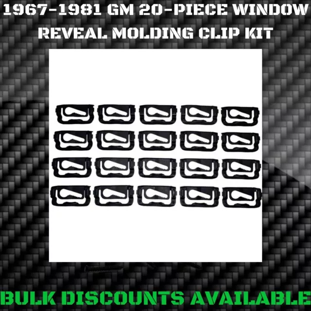 1967-1981 GM C BODY Rear Glass Window Front Windshield Molding Trim Reveal Clips
