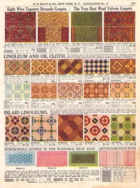 Vintage Paper Ad 1911 Carpets Linoleum Oil Cloth Oriental Rugs 1910s Macy's