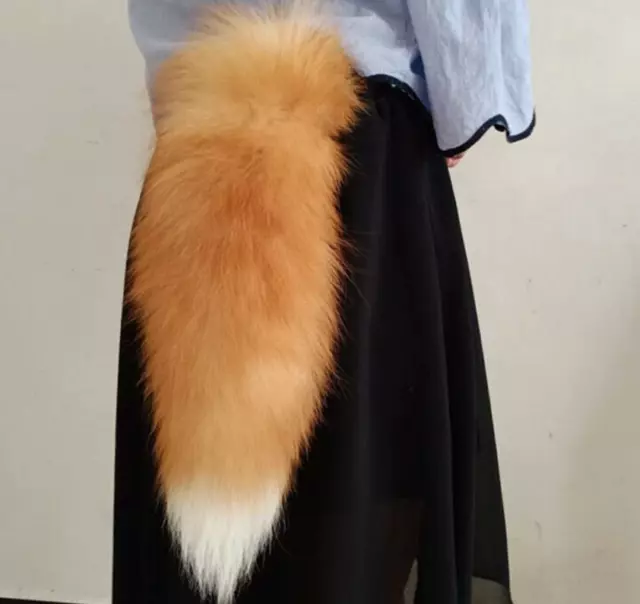 Real Genuine Fox Fur Tail Charm Handbag Accessories Cosplay Keychain Bag Toys 2