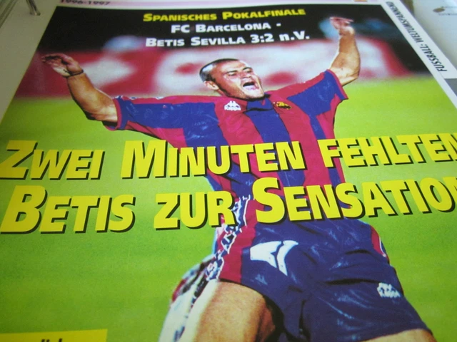 FUSSBALL 14 19961997 Spanien Pokalfinale FC Barcelona Betis Sevilla 3