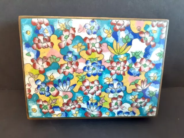 Antique Chinese Cloisonne Box Late 19th or Early 20th Century