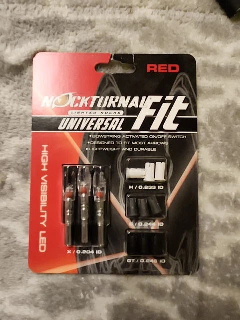 NEW NockTurnal Universal Fit Lighted Nocks RED 3 pack NT-302
