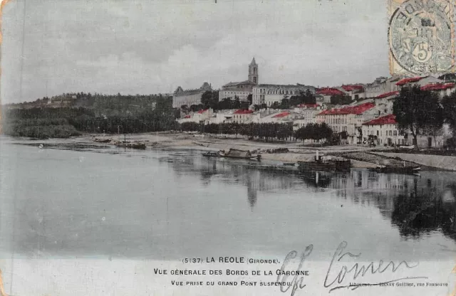 LA REOLE - vue générale des bords de la Garonne
