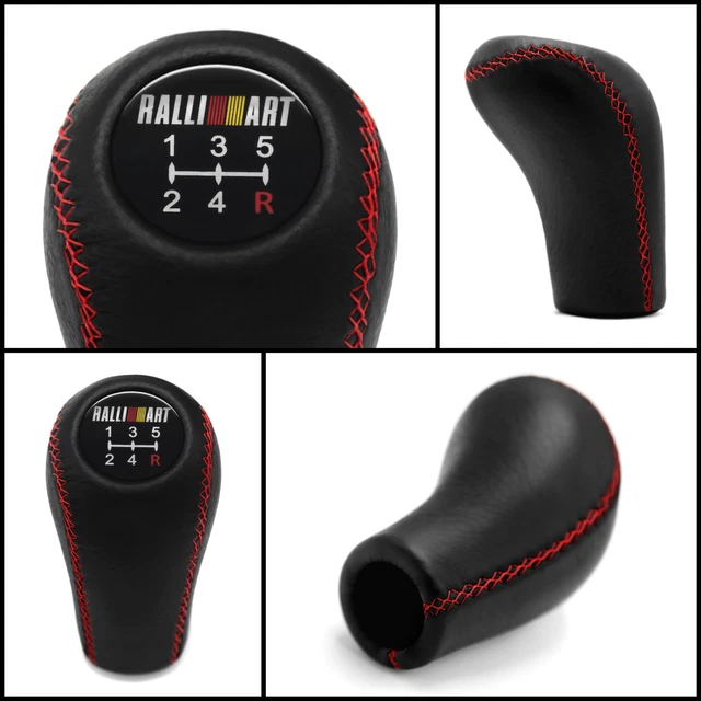 MITSUBISHI RALLIART SHIFT Knob 5 Speed Red Stitch Lancer Evo Eclipse