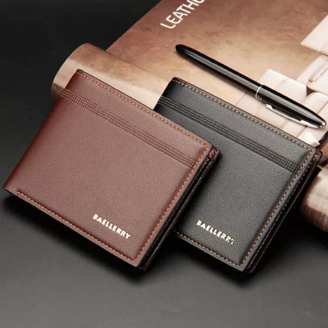 Fashion Men's Bifold Leather Wallet ID Credit Card Holder Billfold Purse Clutch