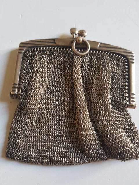 Aumônière / Pochette De Soirée En Mailles D'argent - Occasion, Style Fourre-tout Pour Femme