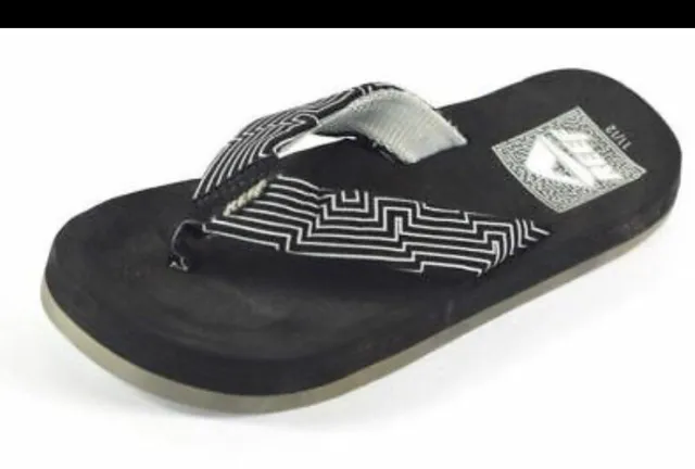 REEF Youth Kids Thong Walking Sandals Maze Game Shoes US 13/1 Black Flip Flops