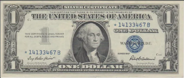 Star Note🌟1957 $1 Dollar Bill Silver Certificate Blue Seal Note