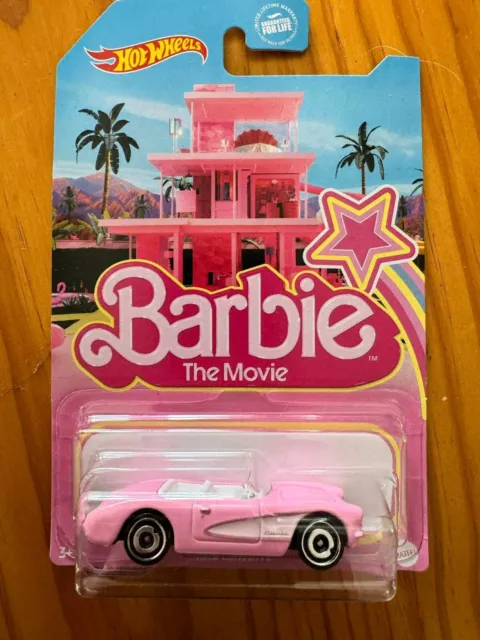 Hot Wheels - BARBIE CAR - Pink Corvette New in Box - The Barbie Movie - Robbie