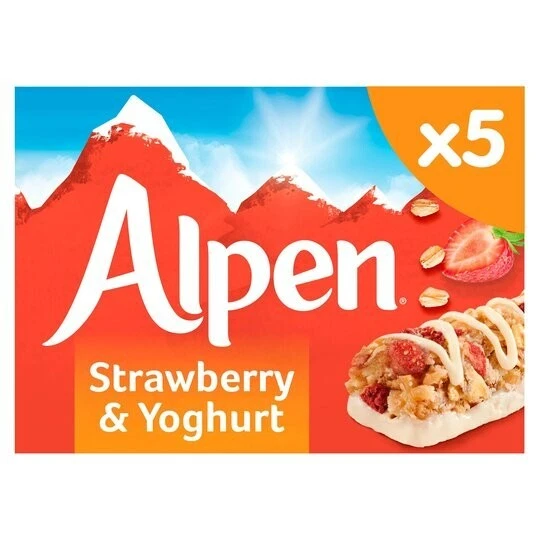 4 Scatole x 5 Barre Alpi Cereali Fragola e Yogurt 29g