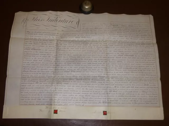 Large Q/Vic 1847 Vellum INDENTURE for 'RELEASE' of Land with Orig.Seals, Bedford
