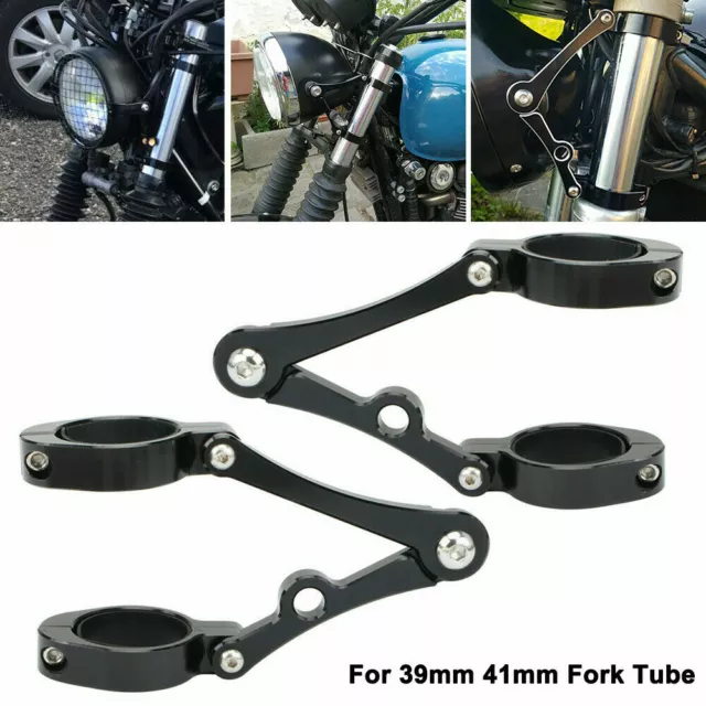 Supports de feu tournant moto pour fourche avant 30-45mm Scooter -  Shipenophy - Noir - Tôle d'acier - 8 * 3cm - 2 pièces