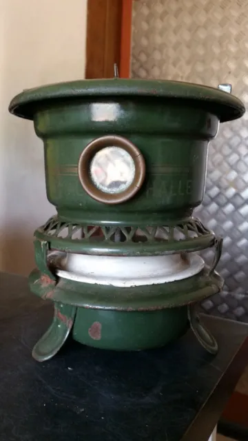 Vtg HALLER Enamelware Stove Kerosene 1-wick Enamel camping cooker Paraffin green