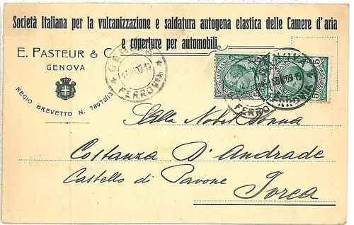 CARTOLINA d'Epoca: GENOVA Città: PUBBLICITARIA 1909