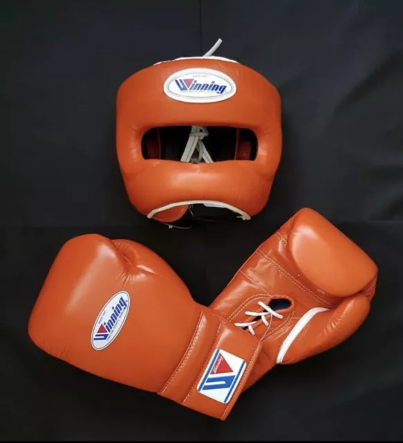 Winning Boxing Set | Replica | Red Boxing Gloves & Red Full Face Head Guard