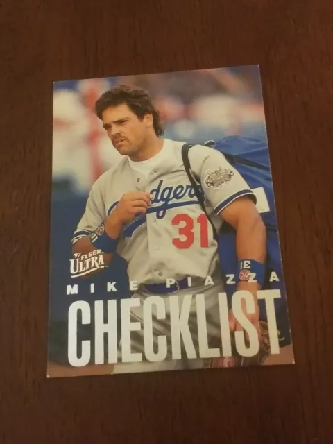 1996 Fleer Ultra Checklist Mike Piazza HOF SHARP RARE!