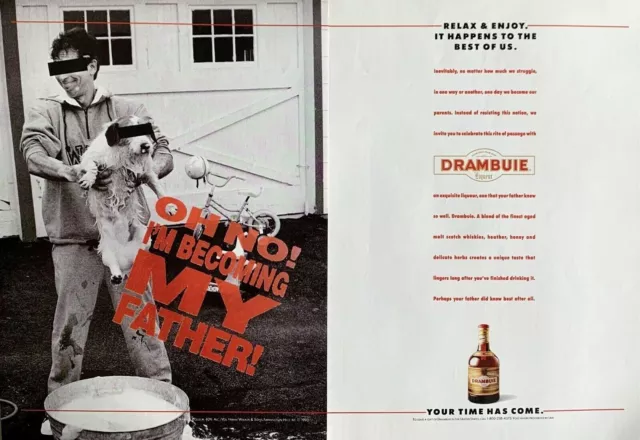 1992 DRAMBUIE Liqueur Oh No! I'm Becoming My Father! Vintage PRINT AD