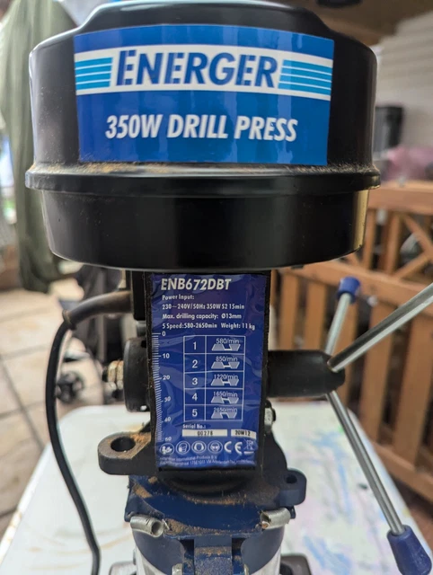 ENERGER ENB672DBT 350W Drill Press Used complete with set of Forstner bits 75.00 PicClick UK