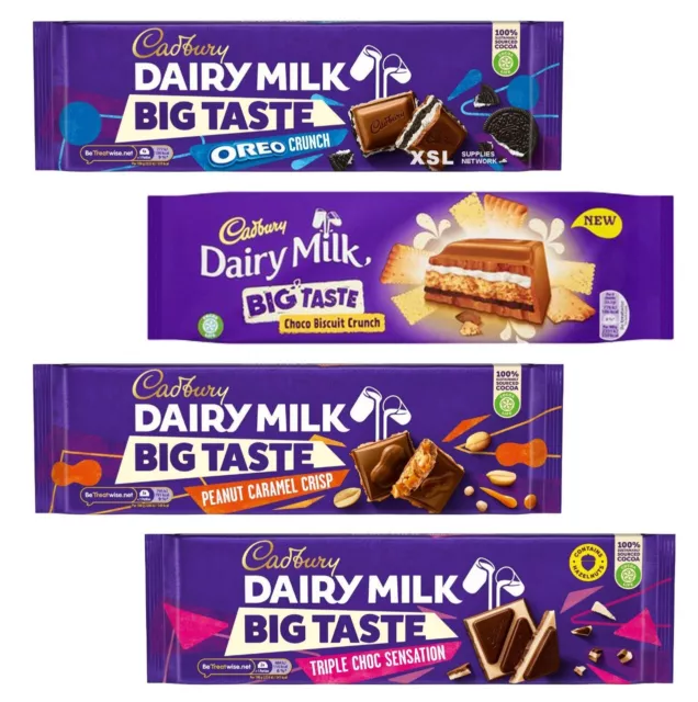 Cadbury Dairy Milk Big Taste Triple Choc Peanut Caramel Oreo Choco Biscuit 300g