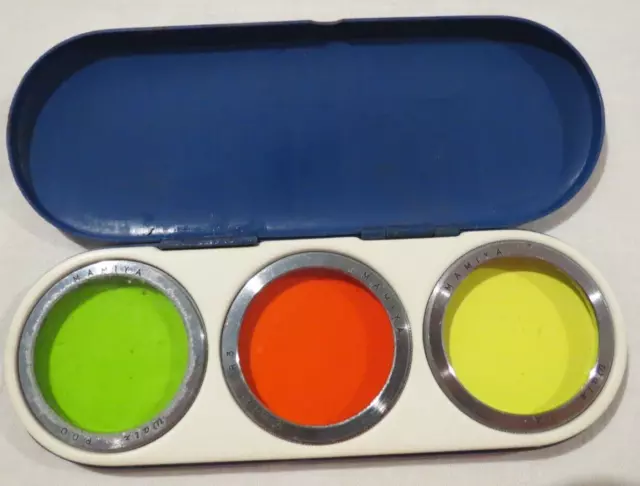 Mamiya Walz Green P O O , Red R3, Yellow Y2 Small Camera Lens Filter In Holder