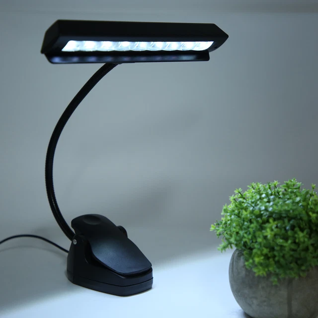 Music Stand Lights LED Clip‑On Rechargeable Adjust Neck USB Desk Lamps BT0