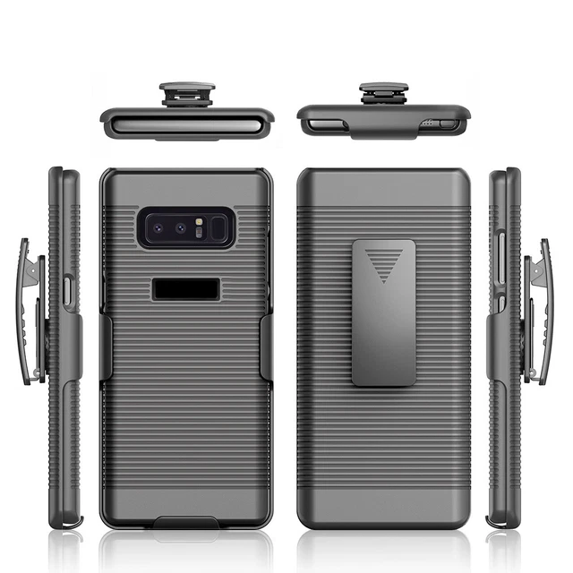 For Samsung Galaxy Note 8 Slim Holster Shell Case Cover with Belt Clip - Black
