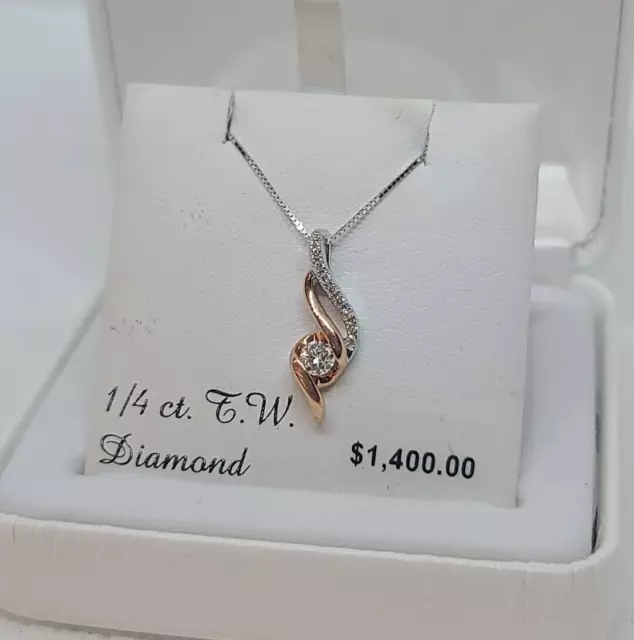 Sirena Collection 14K White & Rose Gold 1/4 Ct T.W. Diamond Necklace $1400