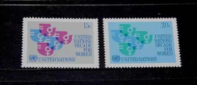 United Nations 1979 Un Decade For Women Issues In Set Of 2 Fine M/N/H