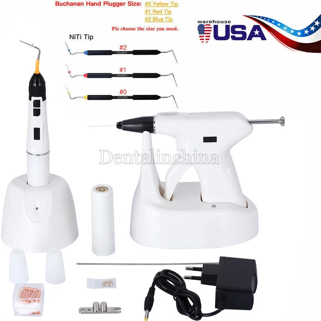 Dental Wireless Endo Obturation System Heated Pen/ Buchanan Hand Plugger Tips US