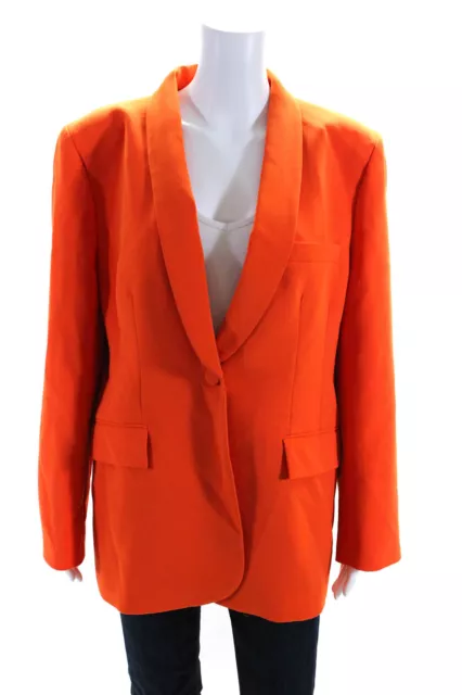 Zara Womens Single Button Blazer Jacket Orange Size Extra Extra Large