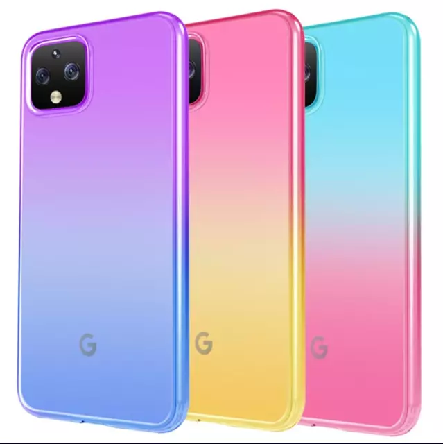 Clear Gradient Case for Google Pixel 3A 4 4XL  Silicone Bumper Soft Back Cover