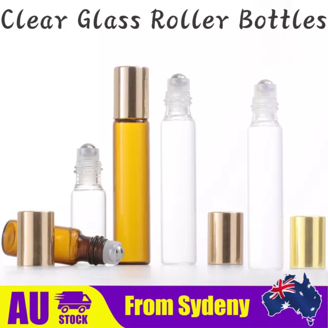 3ml-10ml Roller Bottles Amber Clear Glass Steel Roll on Ball for Essential Oils