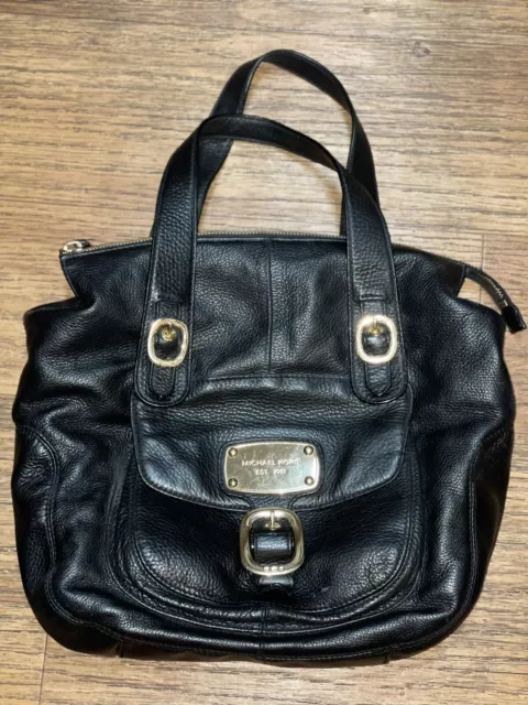 Michael Kors Hudson Downtown Black Pebble Leather Tote Handbag NWT MSRP $498