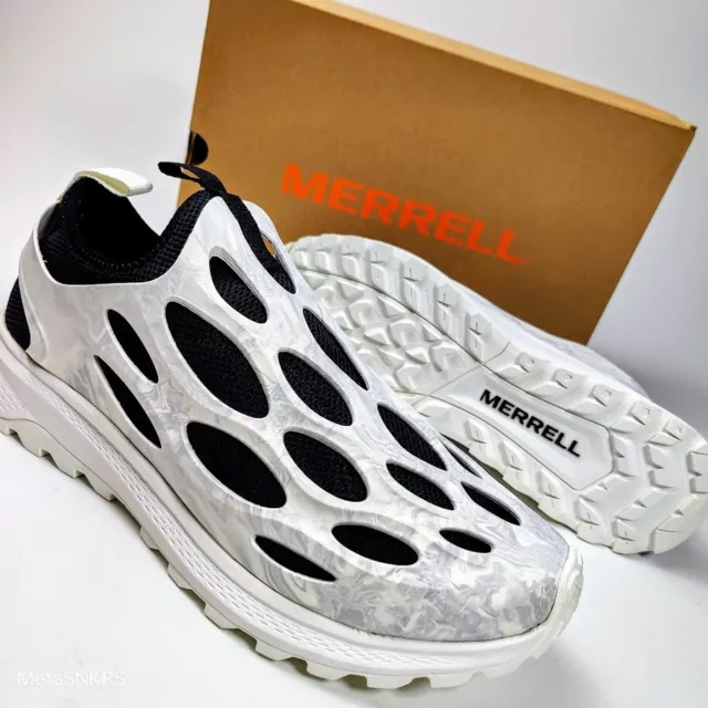 Merrell Hydro Runner Para Hombre US 12 Negro Blanco Mármol Caminata Espuma Estilo Deportivo Malla