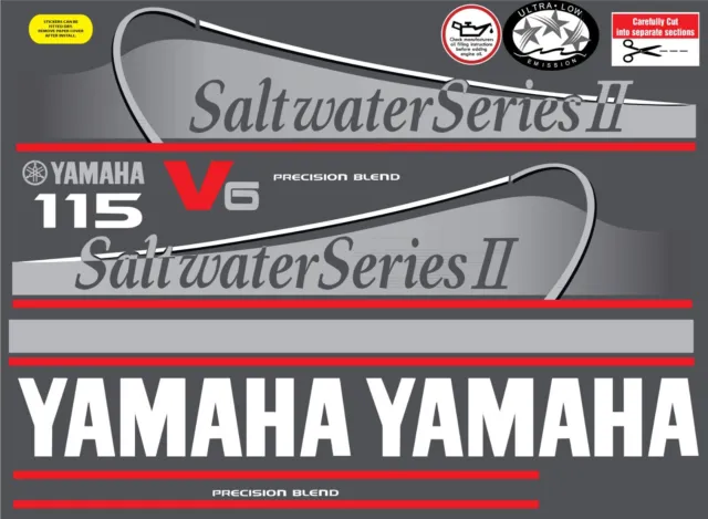 YAMAHA 115hp Saltwater  replacement outboard decals