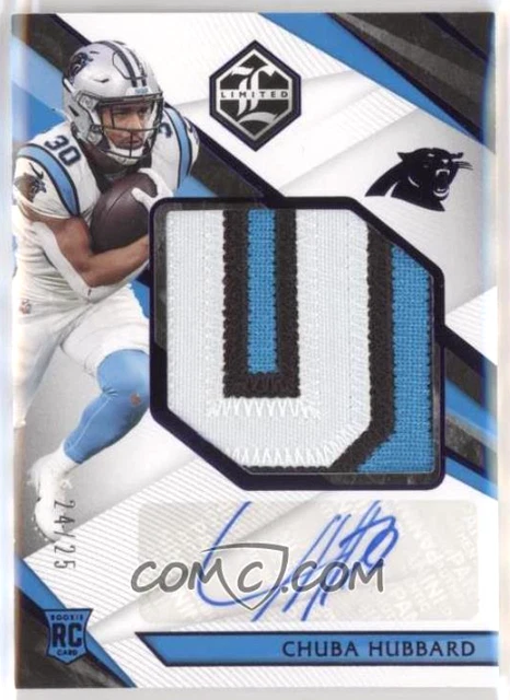 2021 Limited Prime Letter Patch Autograph Chuba Hubbard RC Auto /25 PANTHERS