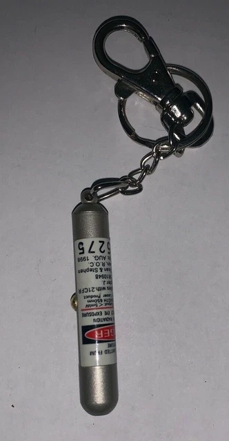 Silver Vertical Laser Beam Light Keychain