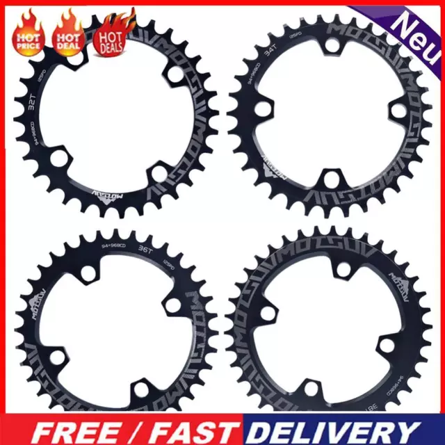 Bicycle Crank 94+96BCD Round Shape Chainring Chain Wheel Crankset Single Plate