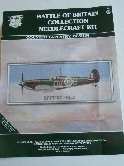 Twilleys Battle of Britain Needlecraft SPITFIRE 1910 arazzo grafico a punti croce