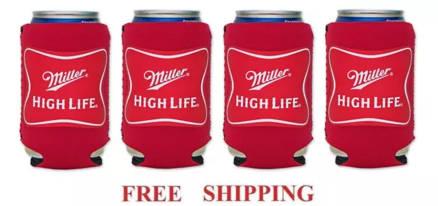 Miller High Life 4 Beer Can Holders Cooler Coozie Coolie Koozie Huggie New