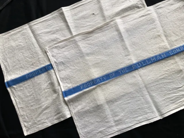 PROPERTY OF THE PULLMAN COMPANY Hand Towel Original Railroad 16 X 22  2 towels