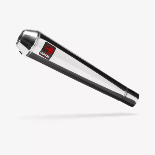 Lextek Polished Stainless Steel AC1 Classic Silencer for Motorcycle