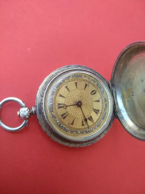 Rare !!! Silver Lebet & Fils Large 50.5mm Ottoman Pocket Watch _422