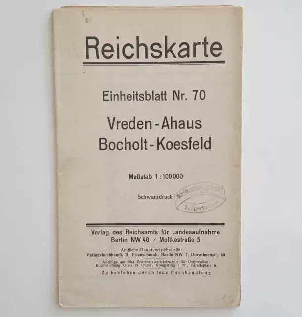 Reichskarte Einheitsblatt Nr. 70, Vreden, Ahaus, Bocholt, Koesfeld, Jahr 1926