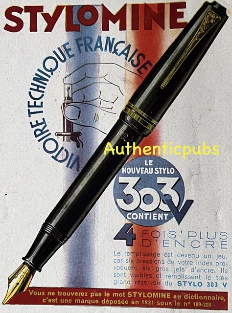 Stylo Plume Ancien Stylomine 303 - Modèle Vintage, Longueur 13.5 Cm, à Restaurer, Occasion